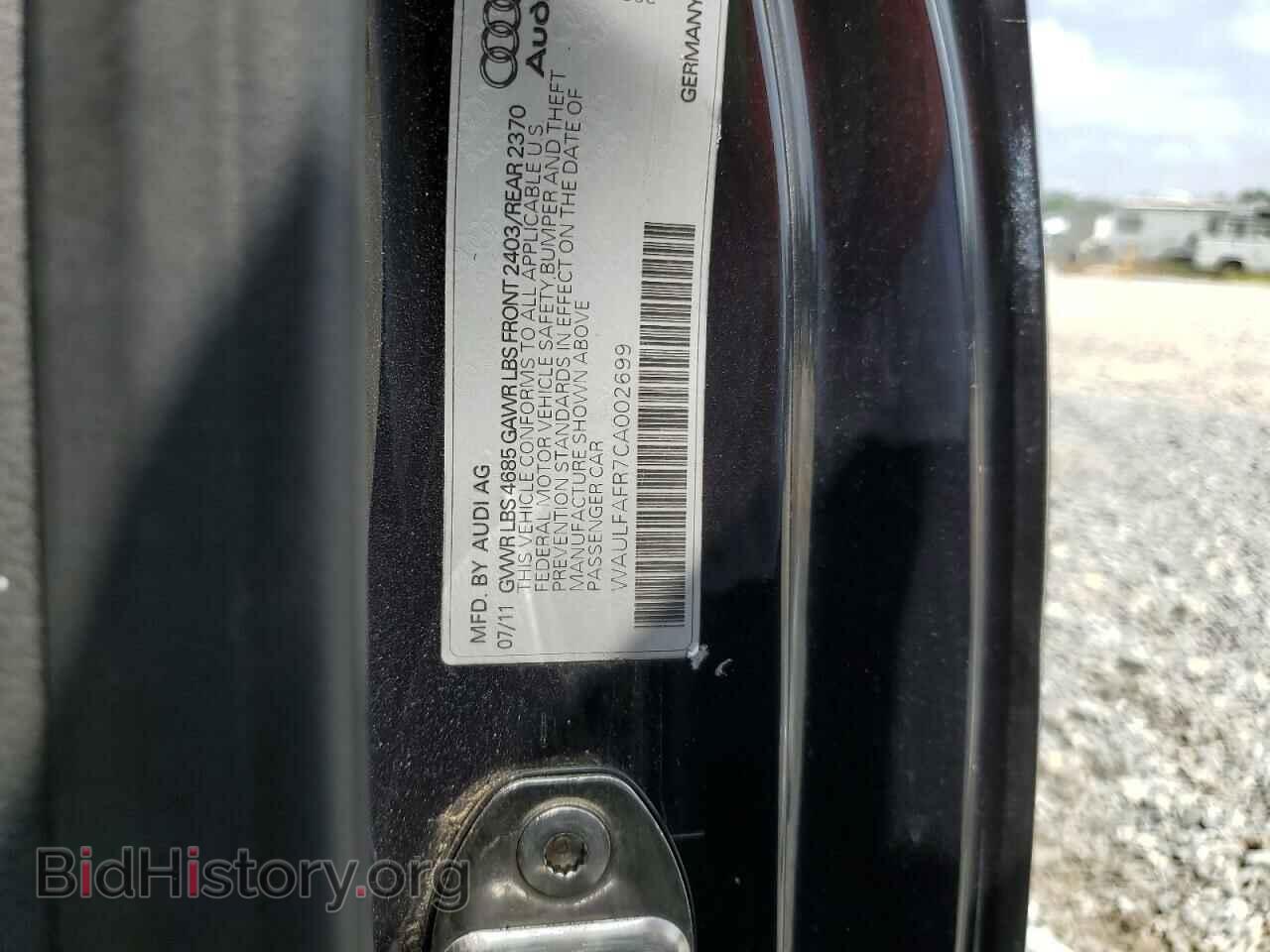 2012 AUDI A5 - VIN: WAULFAFR7CA002699 - Фото 13