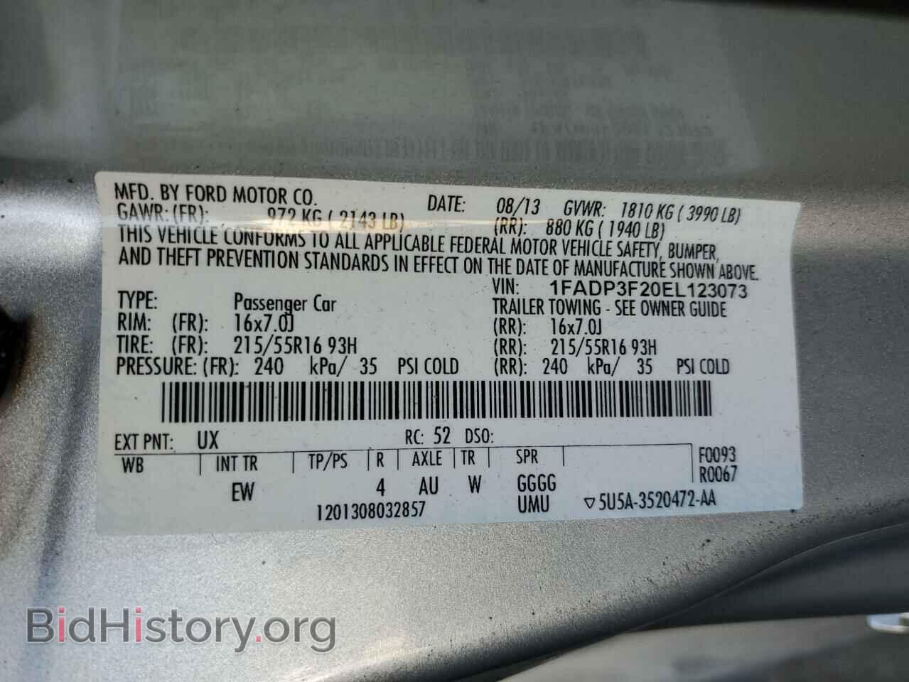 2014 FORD FOCUS - VIN: 1FADP3F20EL123073 - Фото 13