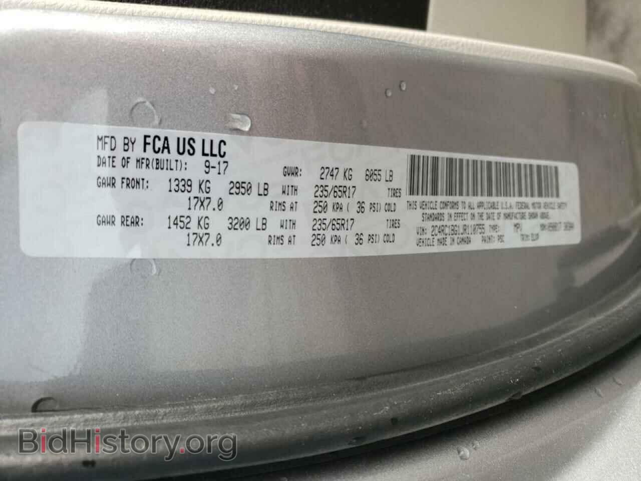 2018 CHRYSLER PACIFICA - VIN: 2C4RC1BG1JR110755 - Photo 10