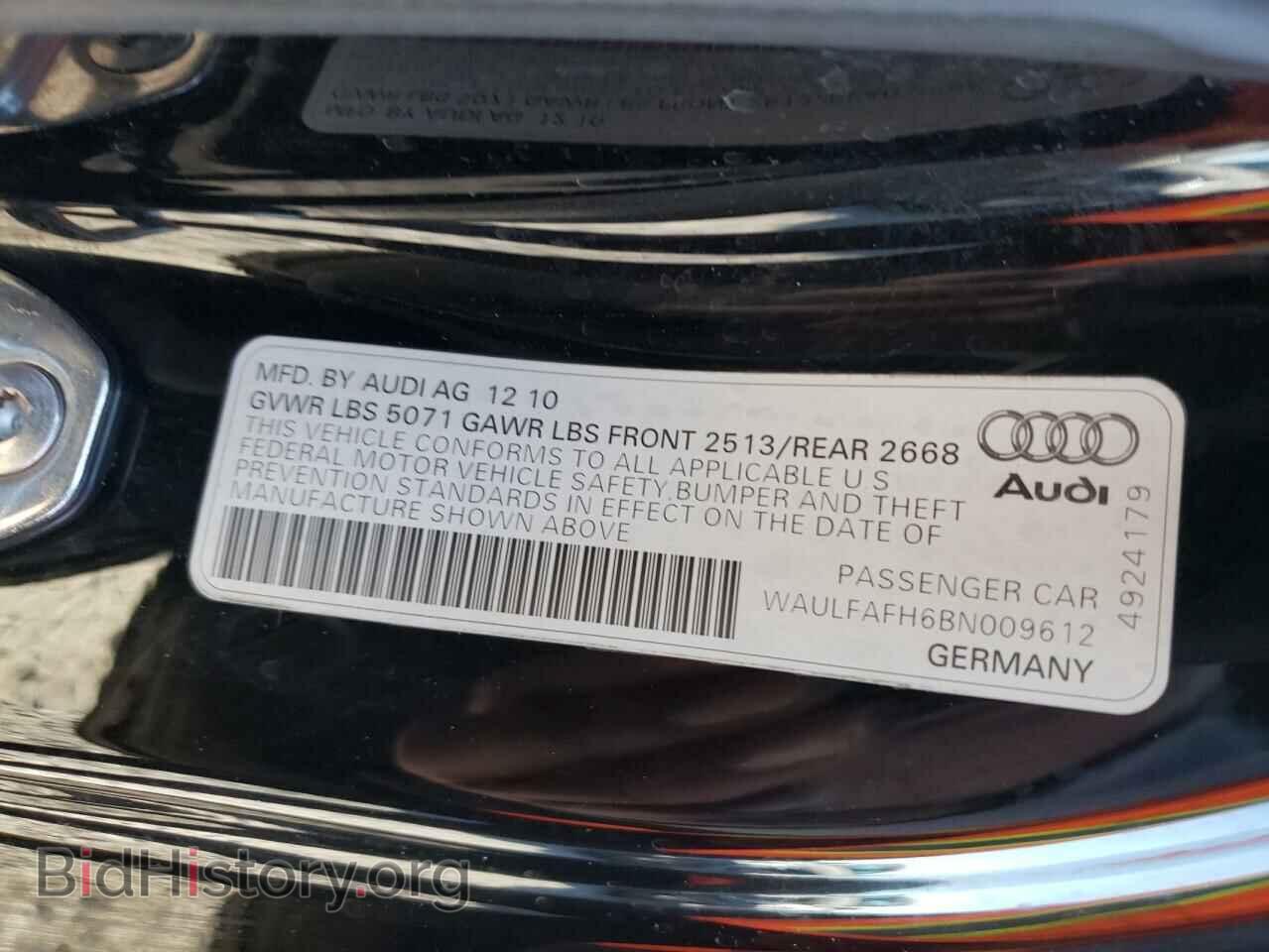 2011 AUDI A5 - VIN: WAULFAFH6BN009612 - Фото 10