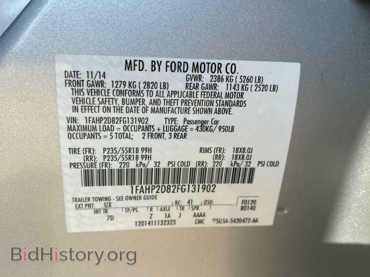 2015 FORD TAURUS - VIN: 1FAHP2D82FG131902 - Photo 10
