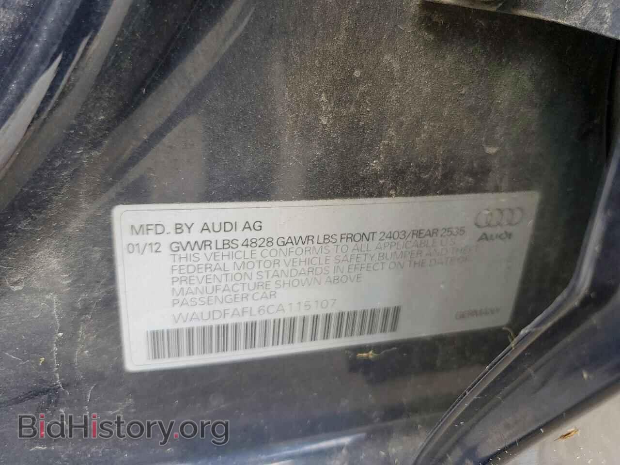 2012 AUDI A4 - VIN: WAUDFAFL6CA115107 - Photo 12