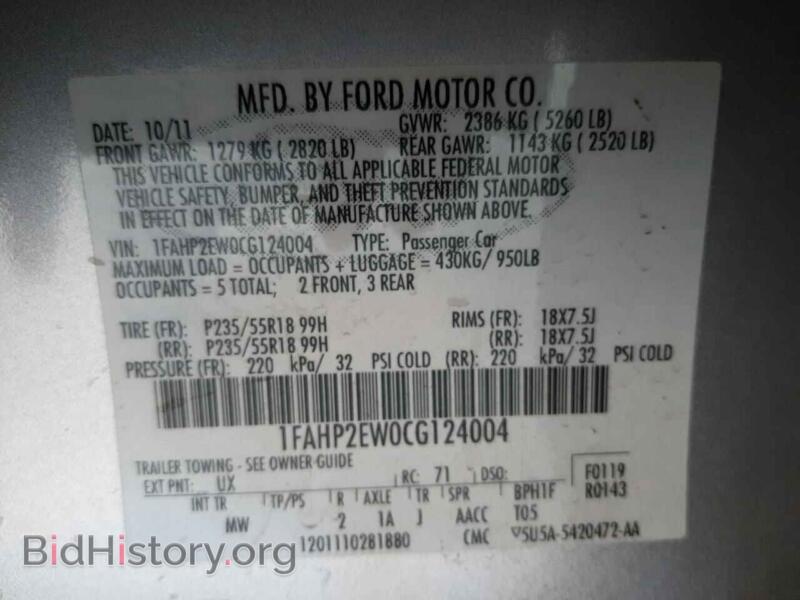 2012 Ford TAURUS (VIN 1FAHP2EW0CG124004) — photo 10 of 10