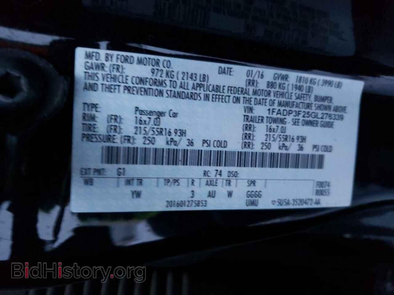 2016 FORD FOCUS - VIN: 1FADP3F25GL276339 - Фото 10