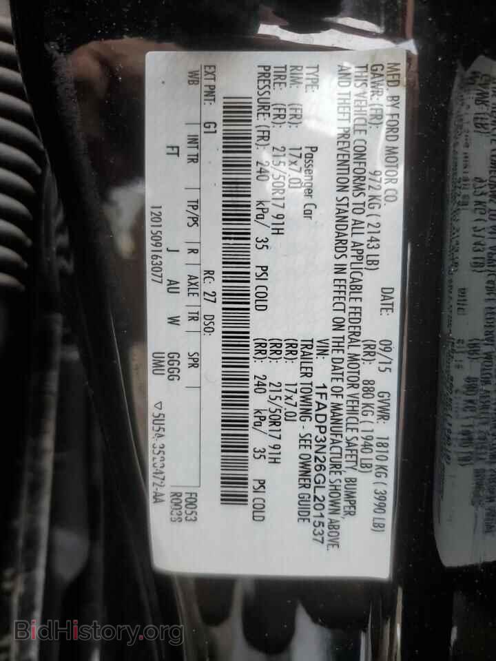 2016 FORD FOCUS - VIN: 1FADP3N26GL201537 - Фото 12