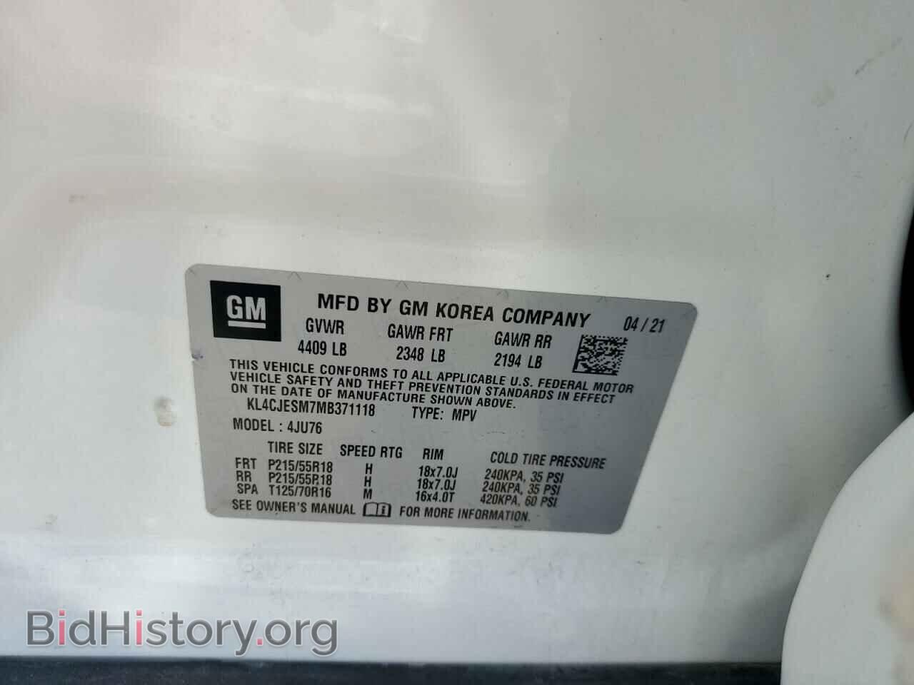 2021 BUICK ENCORE - VIN: KL4CJESM7MB371118 - Photo 14