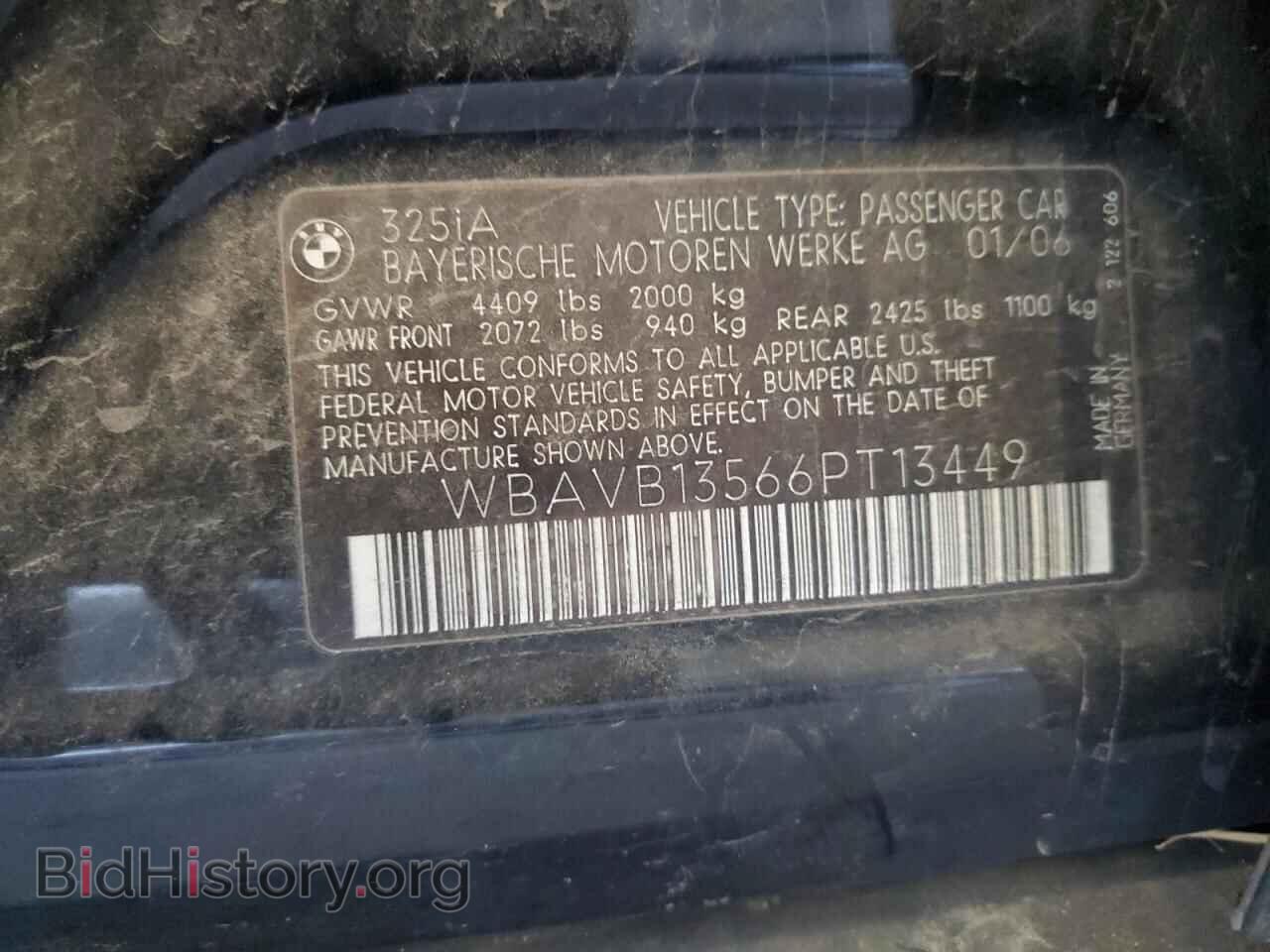 2006 BMW 3 SERIES - VIN: WBAVB13566PT13449 - Фото 12