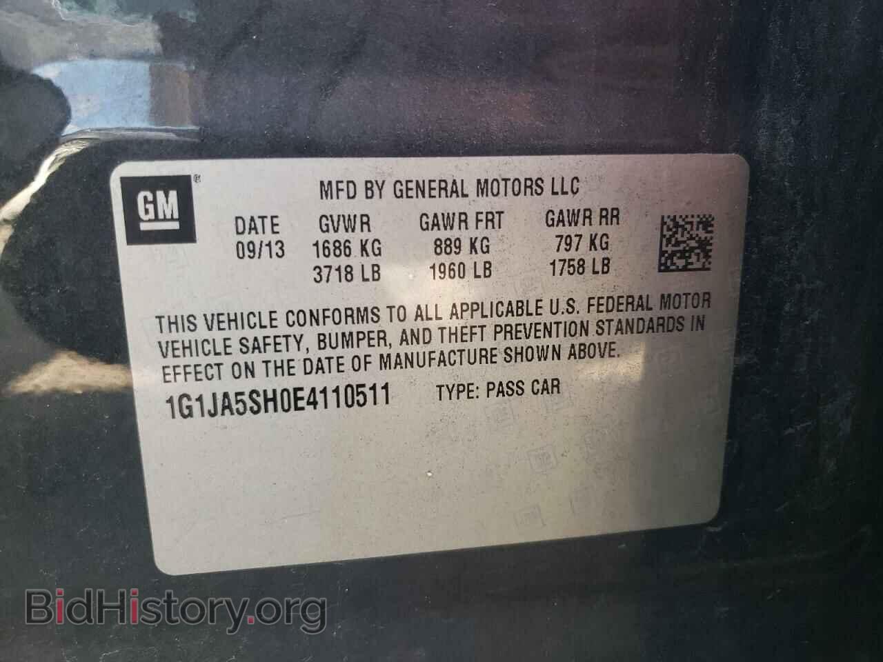 2014 CHEVROLET SONIC - VIN: 1G1JA5SH0E4110511 - Фото 12
