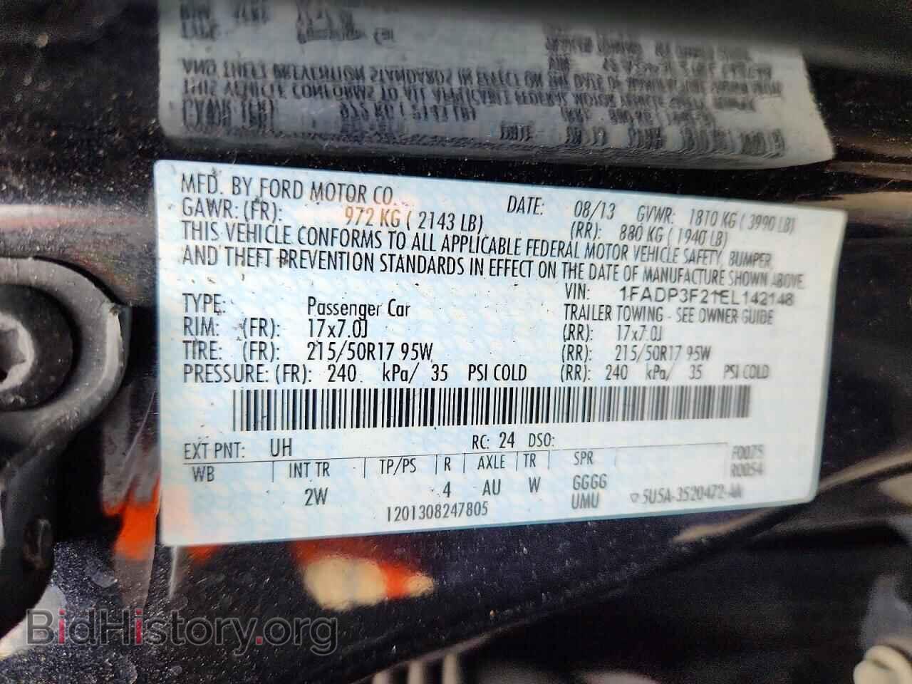2014 FORD FOCUS - VIN: 1FADP3F21EL142148 - Фото 12