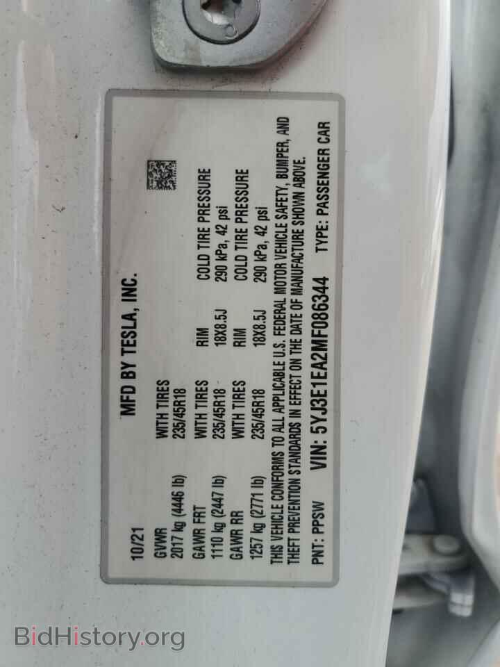 2021 TESLA MODEL 3 - VIN: 5YJ3E1EA2MF086344 - Photo 14