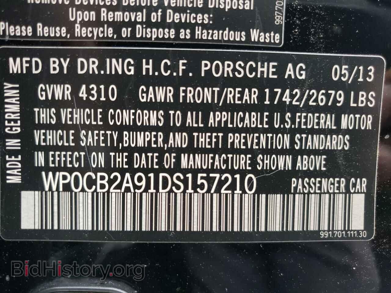 2013 PORSCHE 911 - VIN: WP0CB2A91DS157210 - Фото 12