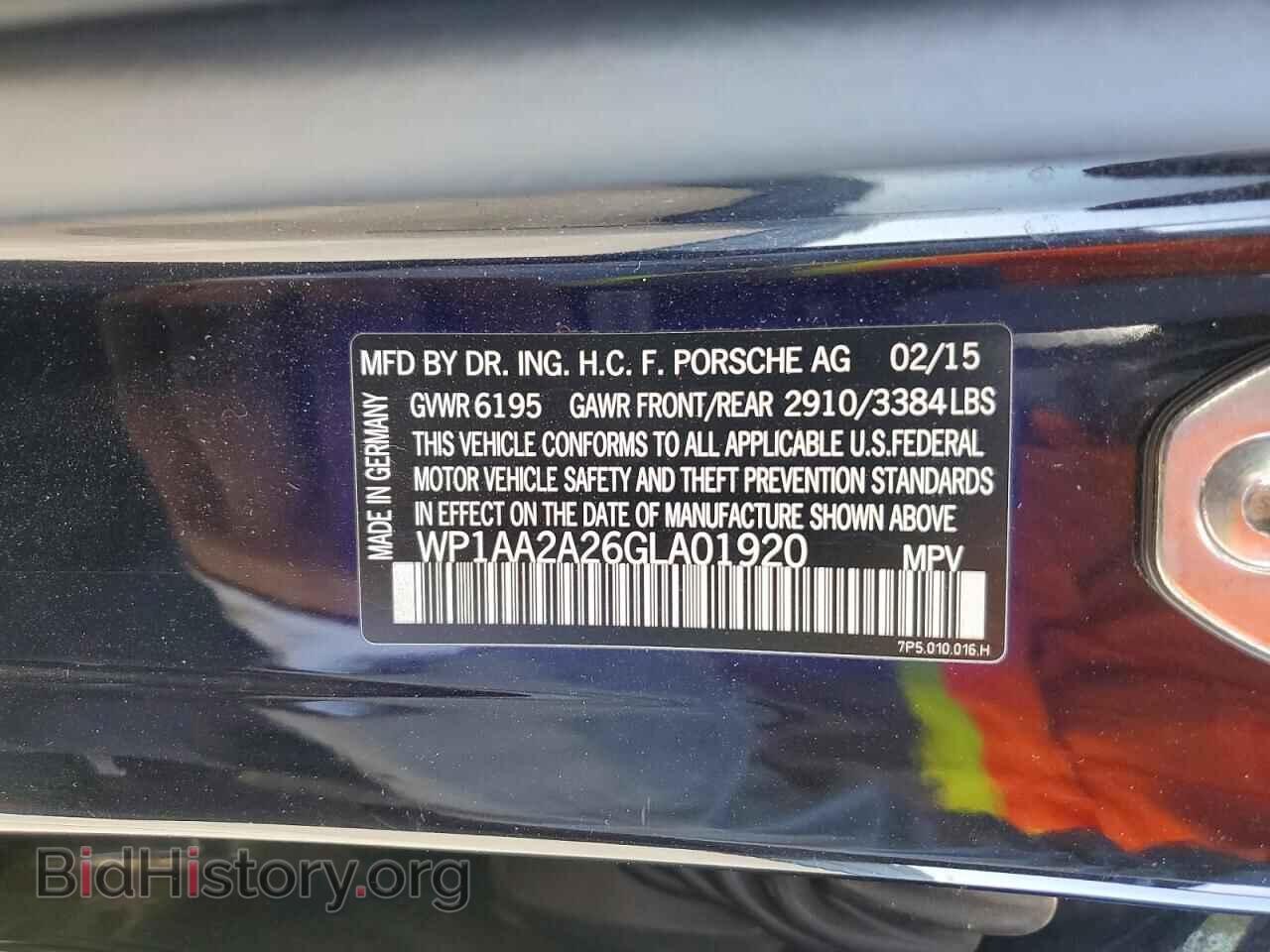 2016 PORSCHE CAYENNE - VIN: WP1AA2A26GLA01920 - Фото 14