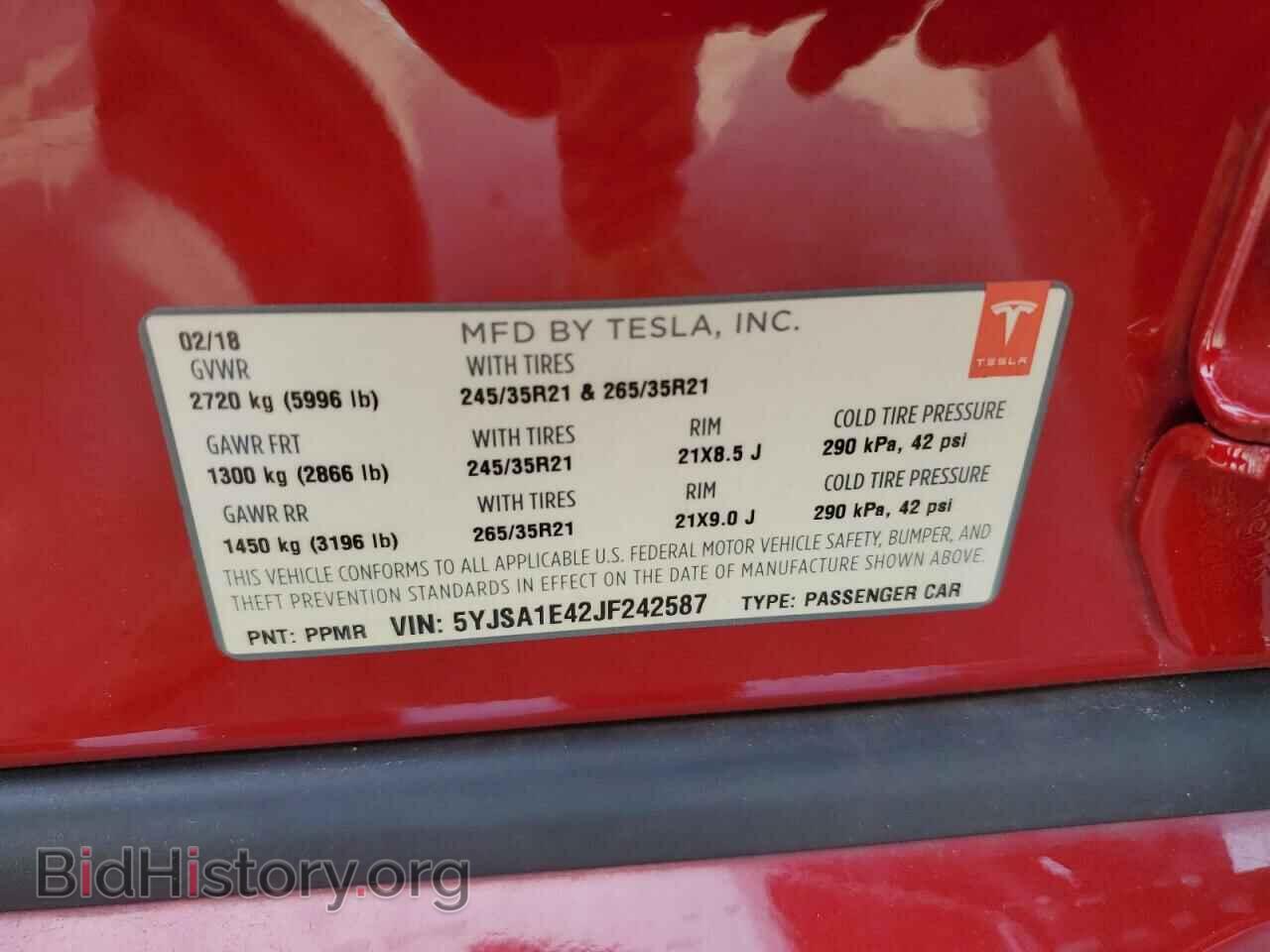 2018 TESLA MODEL S - VIN: 5YJSA1E42JF242587 - Photo 12