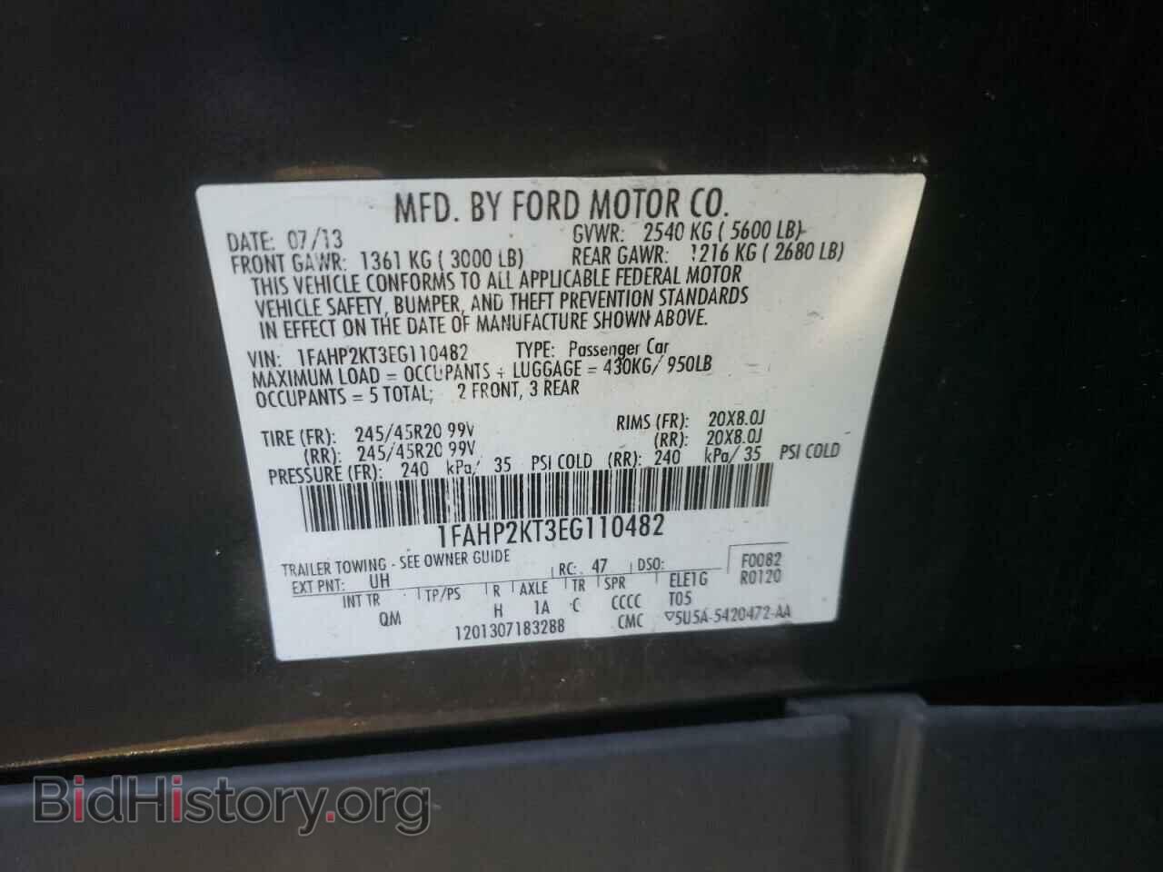 2014 FORD TAURUS - VIN: 1FAHP2KT3EG110482 - Фото 10
