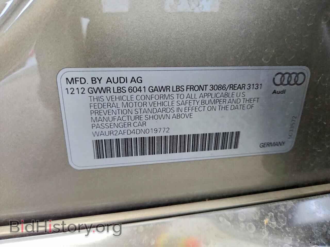 2013 AUDI A8 - VIN: WAUR2AFD4DN019772 - Фото 12