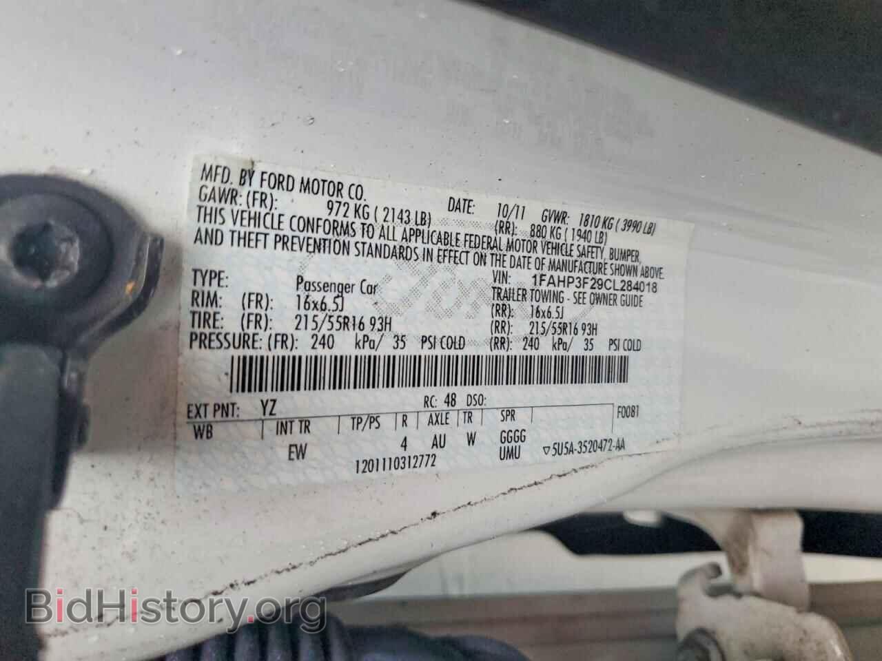 2012 FORD FOCUS - VIN: 1FAHP3F29CL284018 - Фото 12