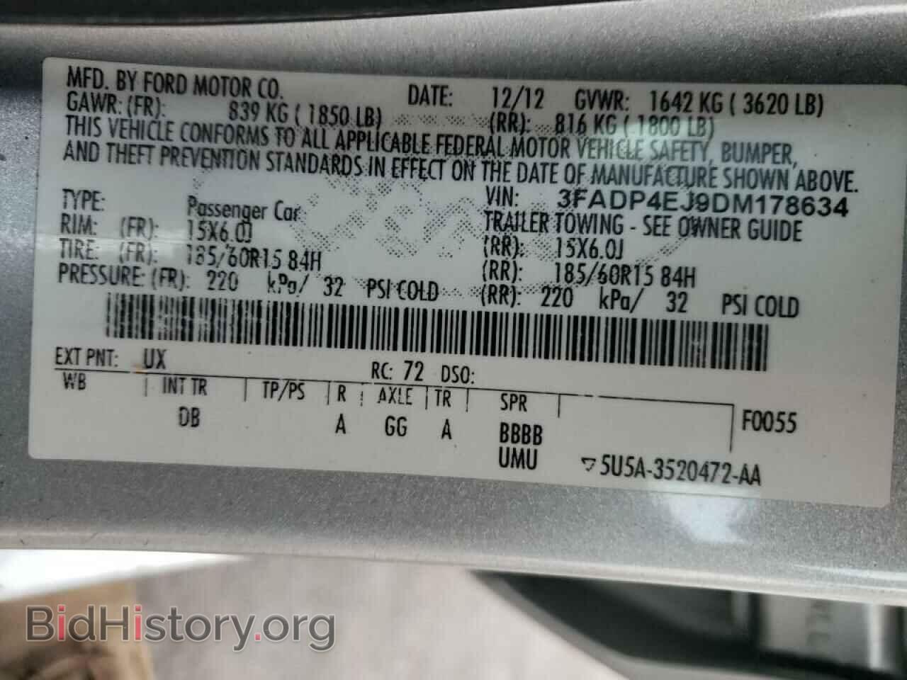 2013 FORD FIESTA - VIN: 3FADP4EJ9DM178634 - Фото 10