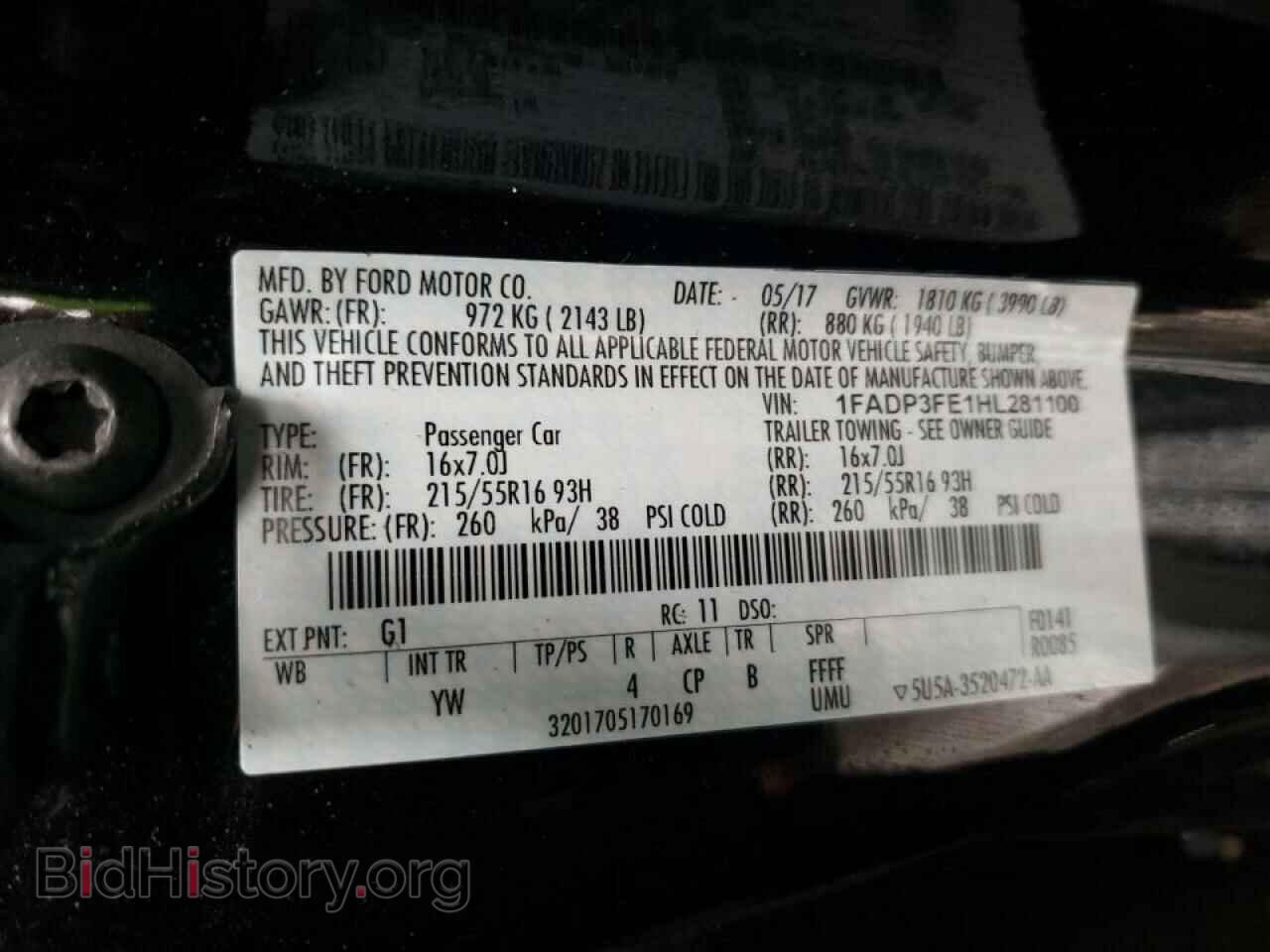 2017 FORD FOCUS - VIN: 1FADP3FE1HL281100 - Фото 10