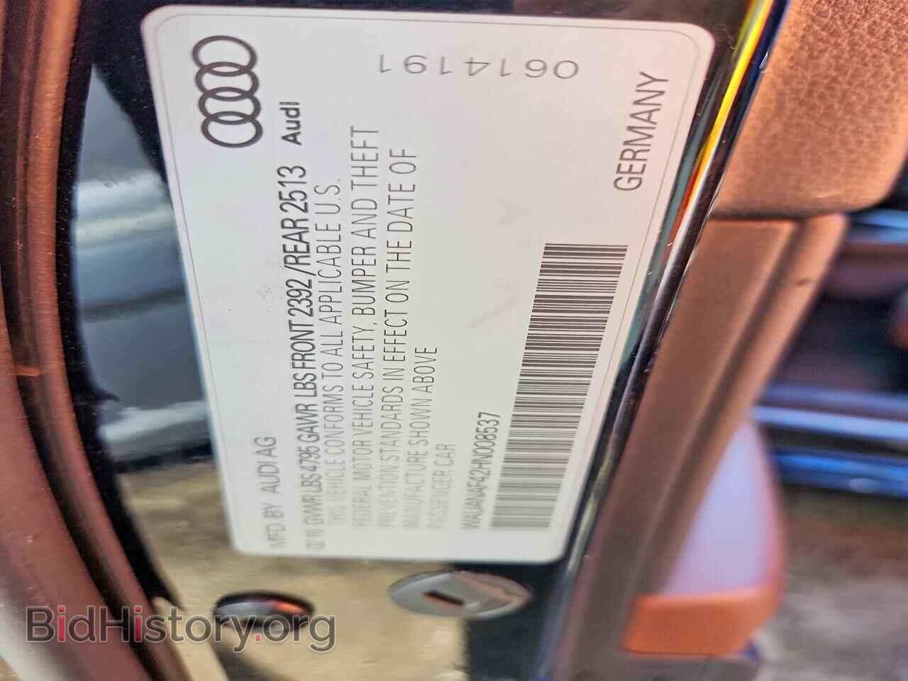 2017 AUDI A4 - VIN: WAUANAF42HN008537 - Фото 13