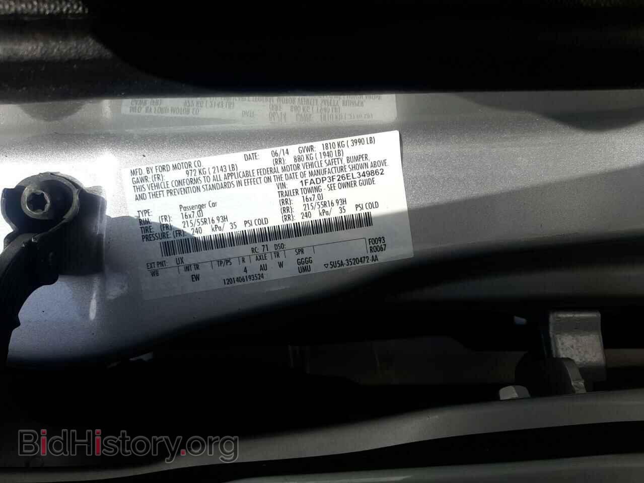 2014 FORD FOCUS - VIN: 1FADP3F26EL349862 - Фото 13