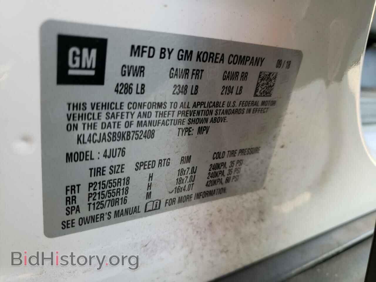 2019 BUICK ENCORE - VIN: KL4CJASB9KB752408 - Photo 10
