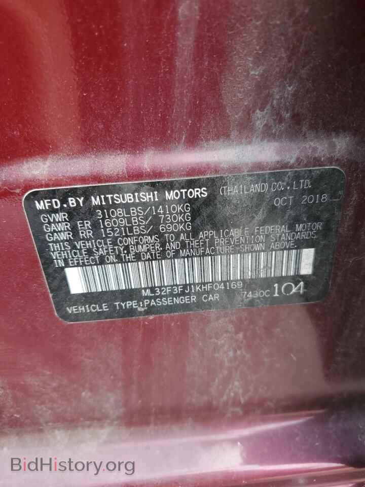 2019 MITSUBISHI MIRAGE - VIN: ML32F3FJ1KHF04169 - Фото 12
