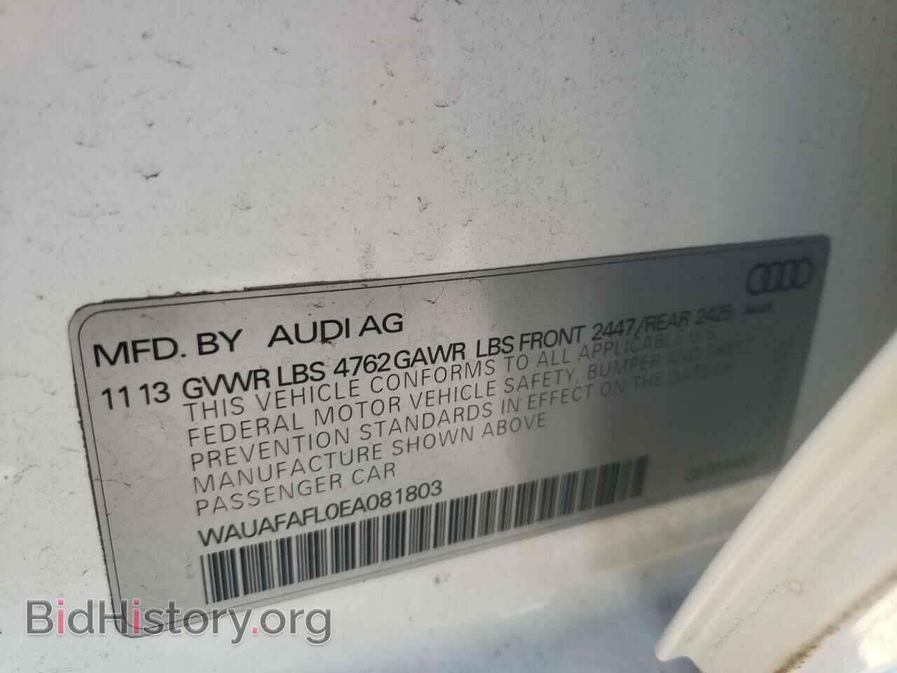 2014 AUDI A4 - VIN: WAUAFAFL0EA081803 - Фото 10