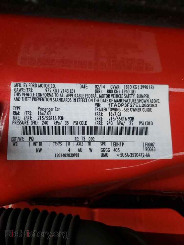 2014 FORD FOCUS - VIN: 1FADP3F27EL262083 - Фото 10