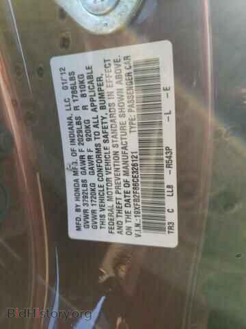 2012 HONDA CIVIC - VIN: 19XFB2F86CE326121 - Фото 10