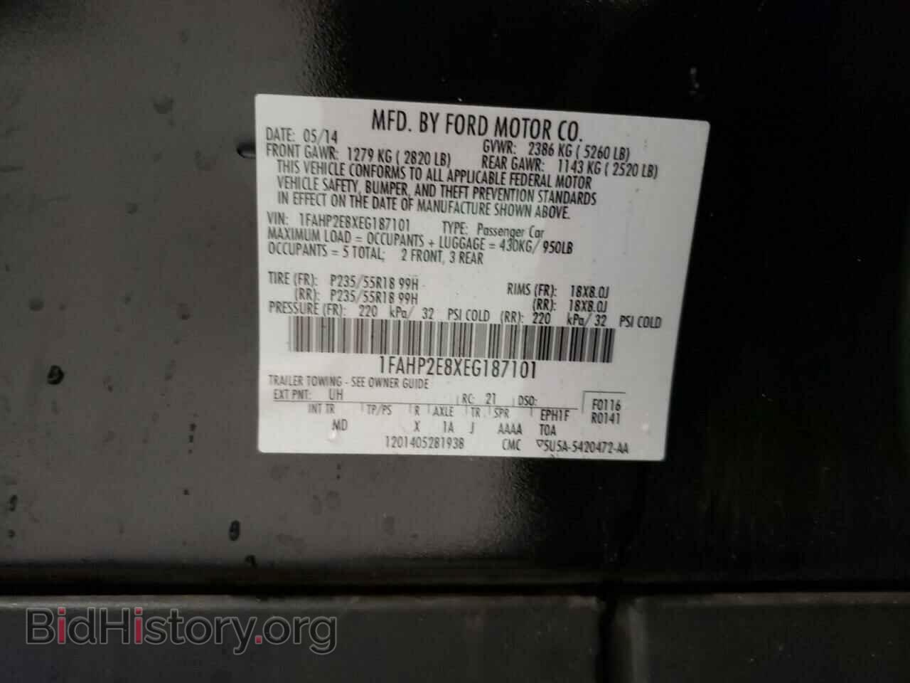 2014 FORD TAURUS - VIN: 1FAHP2E8XEG187101 - Photo 12