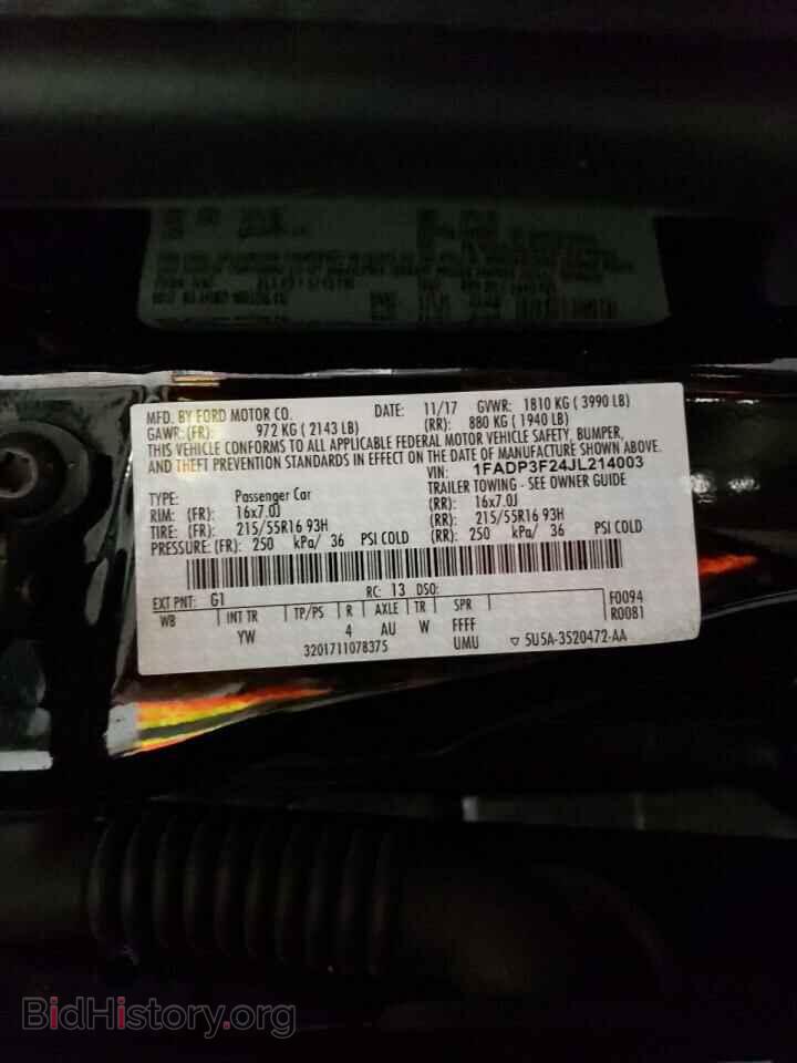 2018 FORD FOCUS - VIN: 1FADP3F24JL214003 - Фото 13