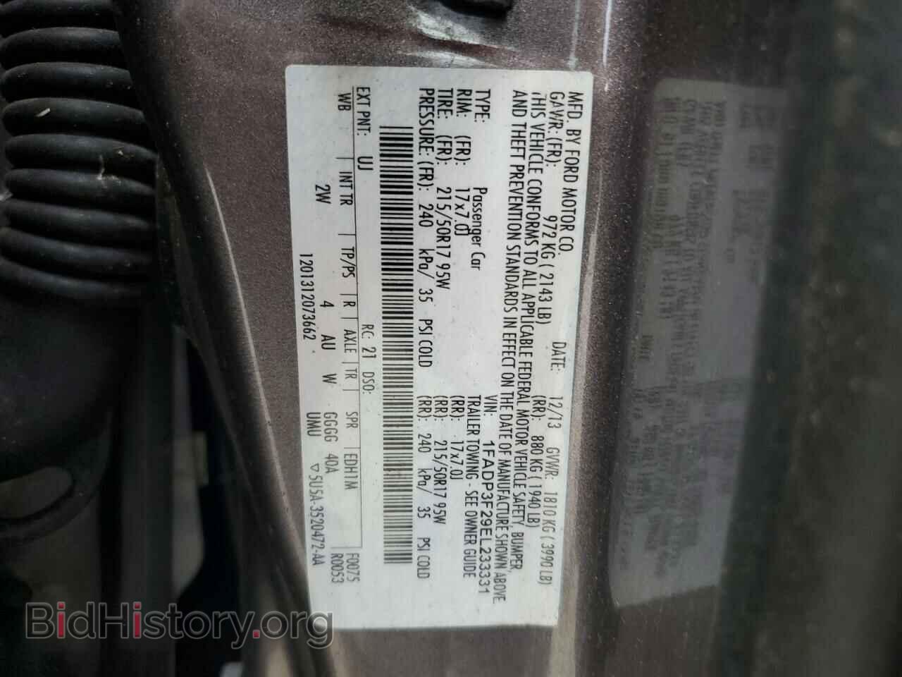2014 FORD FOCUS - VIN: 1FADP3F29EL233331 - Фото 12
