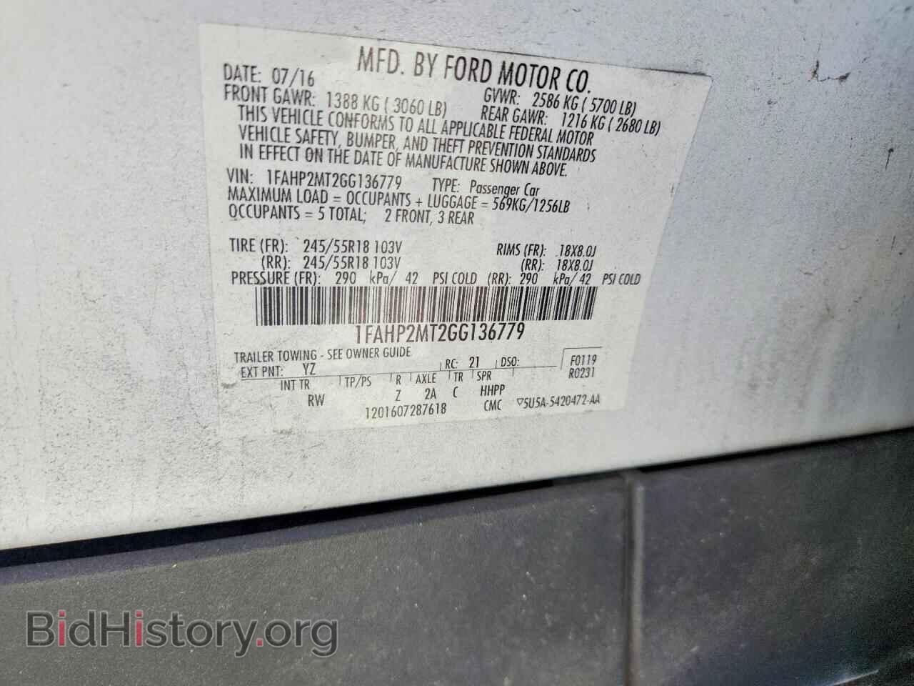 2016 FORD TAURUS - VIN: 1FAHP2MT2GG136779 - Фото 13