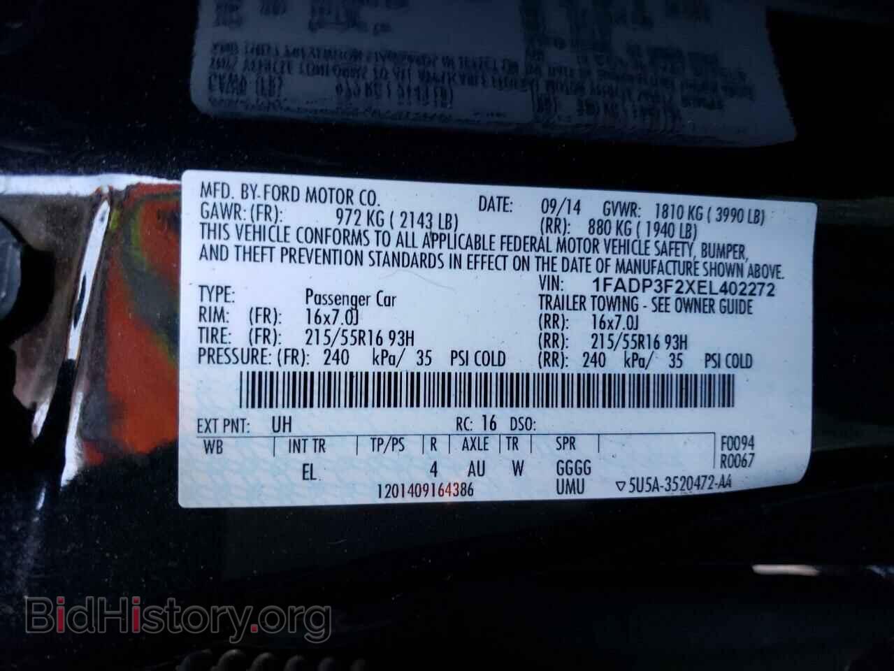 2014 FORD FOCUS - VIN: 1FADP3F2XEL402272 - Фото 12