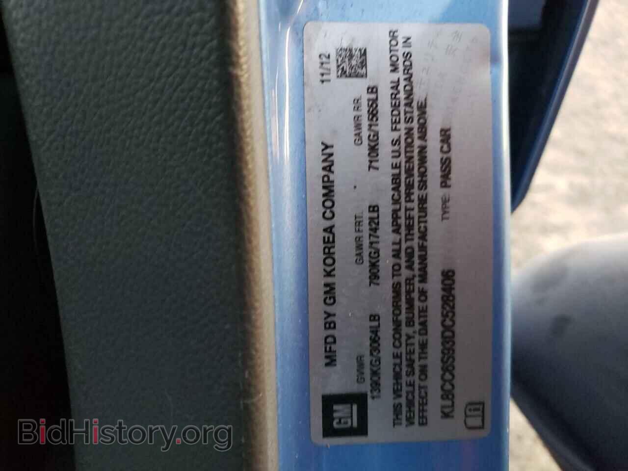 2013 CHEVROLET SPARK - VIN: KL8CC6S93DC528406 - Фото 12
