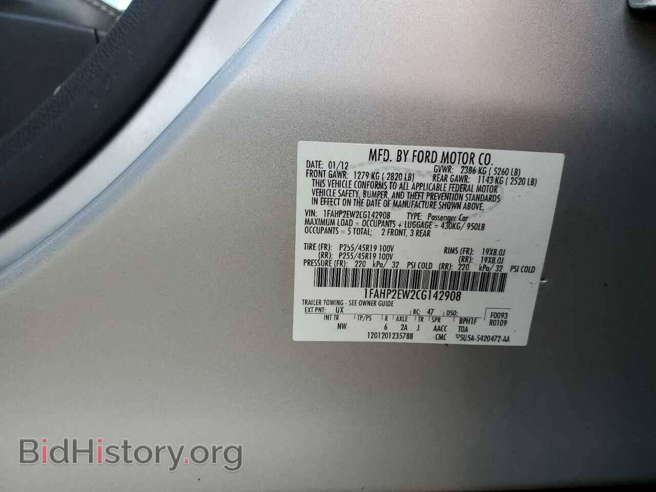 2012 FORD TAURUS - VIN: 1FAHP2EW2CG142908 - Photo 12