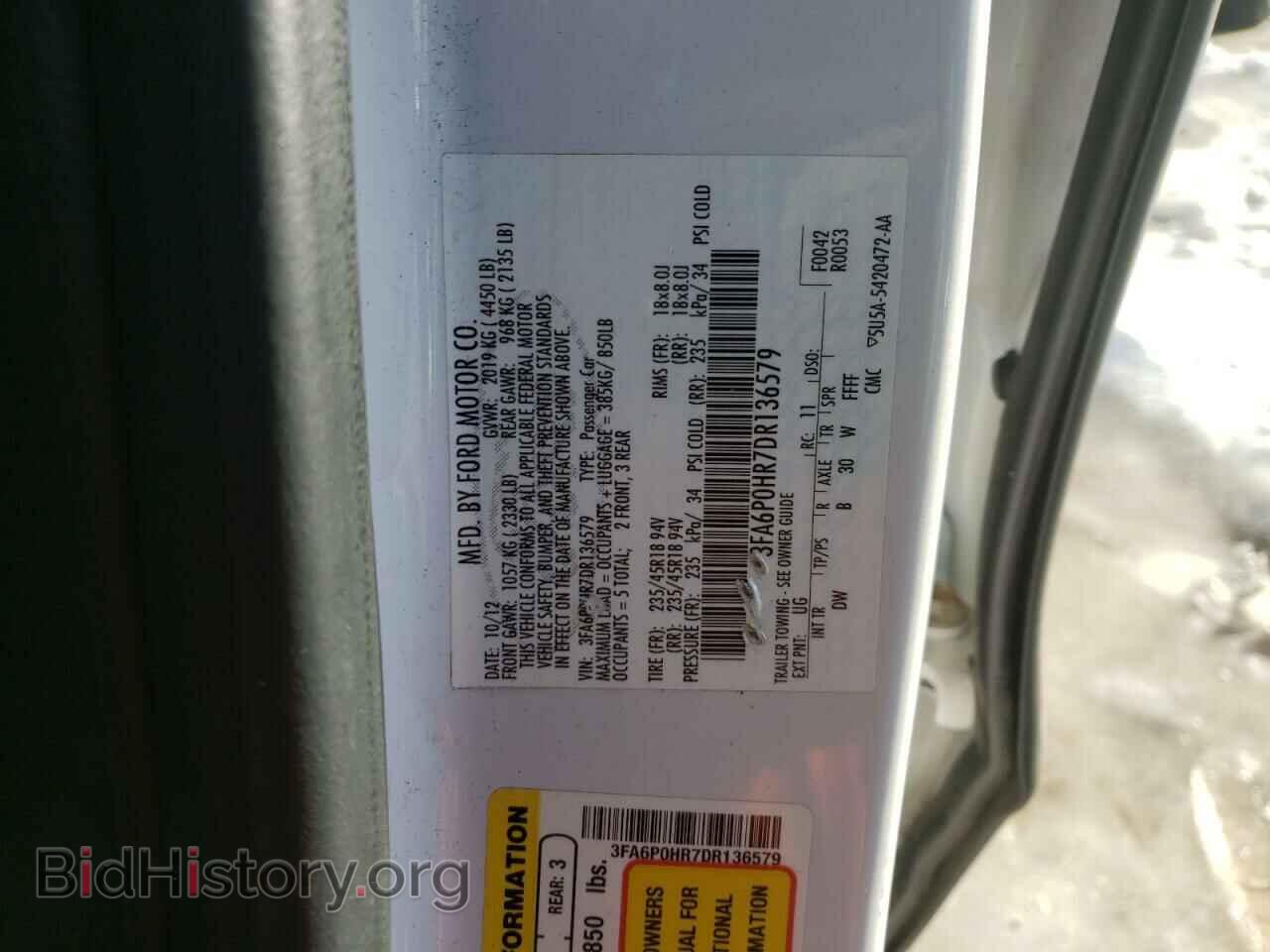 2013 FORD FUSION - VIN: 3FA6P0HR7DR136579 - Фото 10