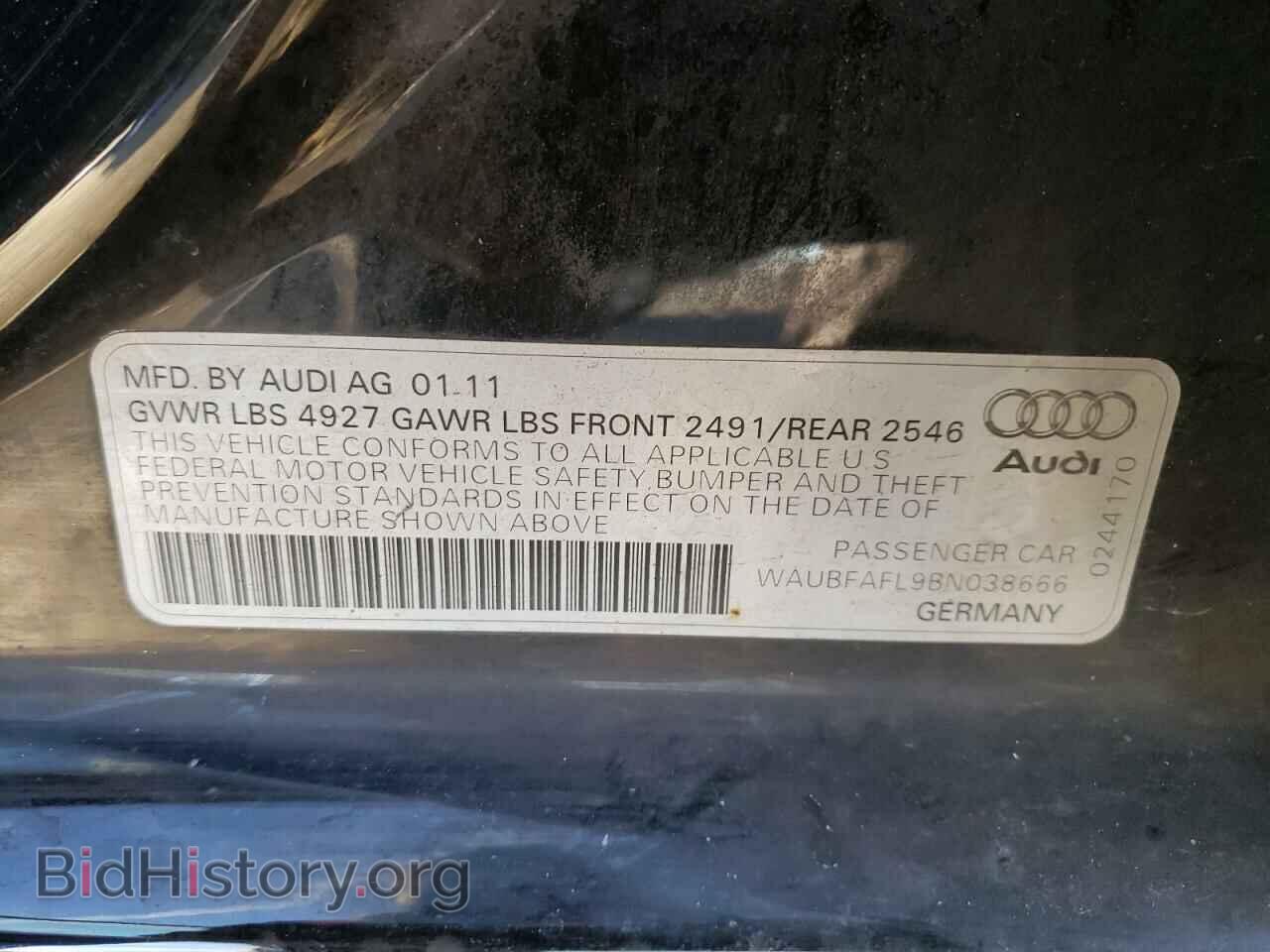 2011 AUDI A4 - VIN: WAUBFAFL9BN038666 - Фото 10