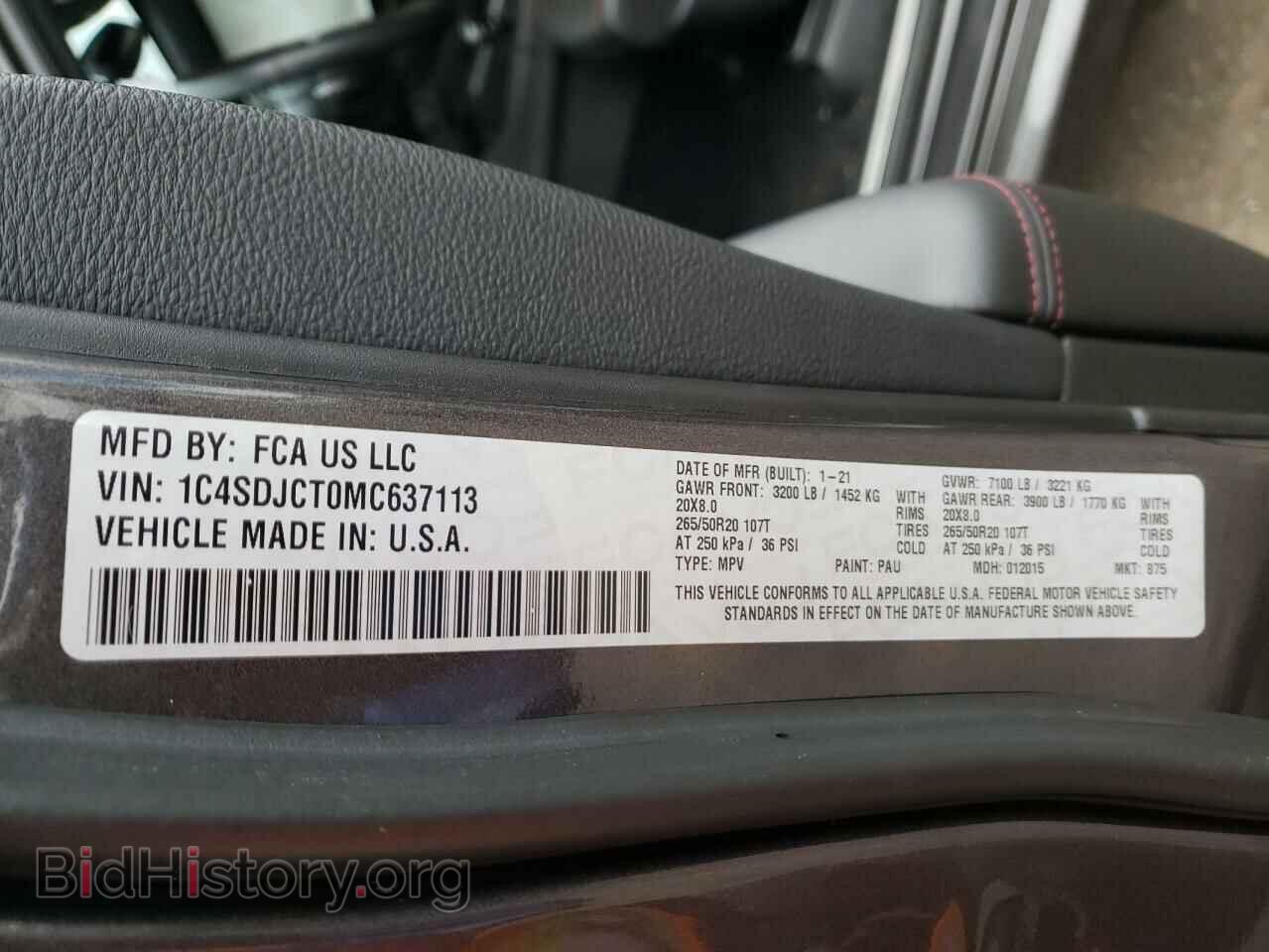 2021 DODGE DURANGO - VIN: 1C4SDJCT0MC637113 - Photo 10