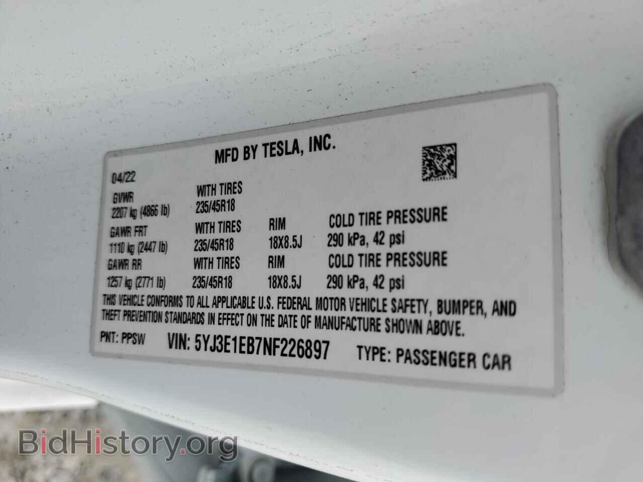 2022 TESLA MODEL 3 - VIN: 5YJ3E1EB7NF226897 - Photo 13