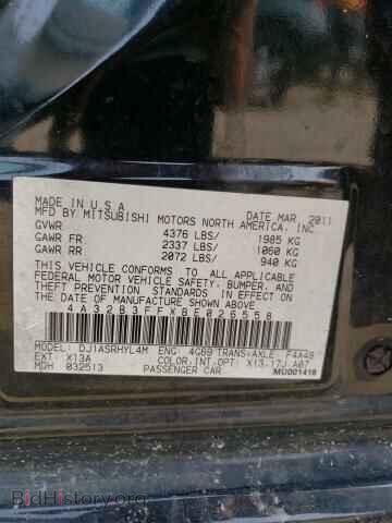 2011 MITSUBISHI GALANT - VIN: 4A32B3FFXBE026558 - Фото 10