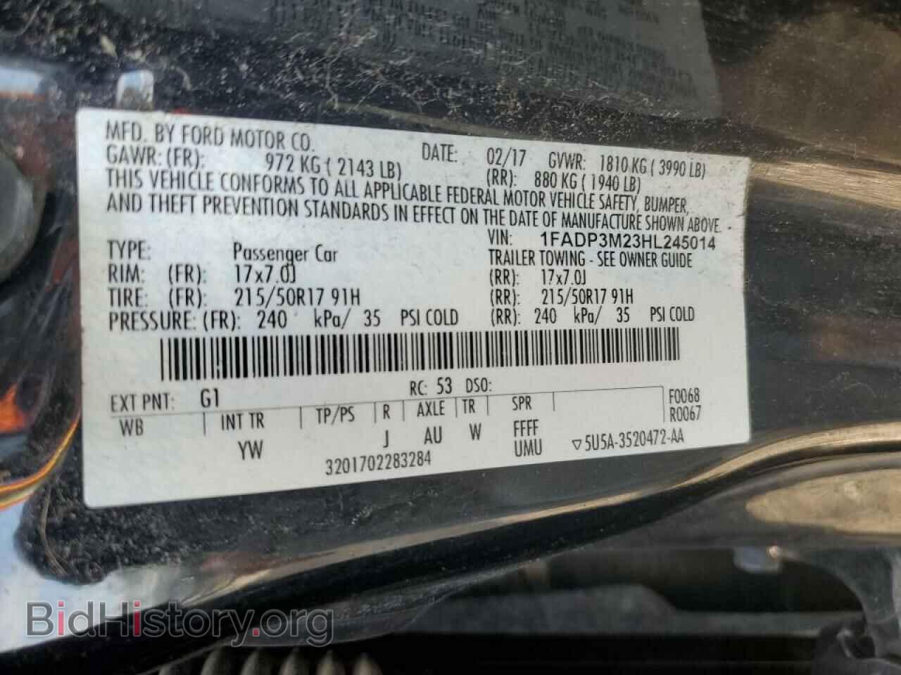 2017 FORD FOCUS - VIN: 1FADP3M23HL245014 - Фото 12