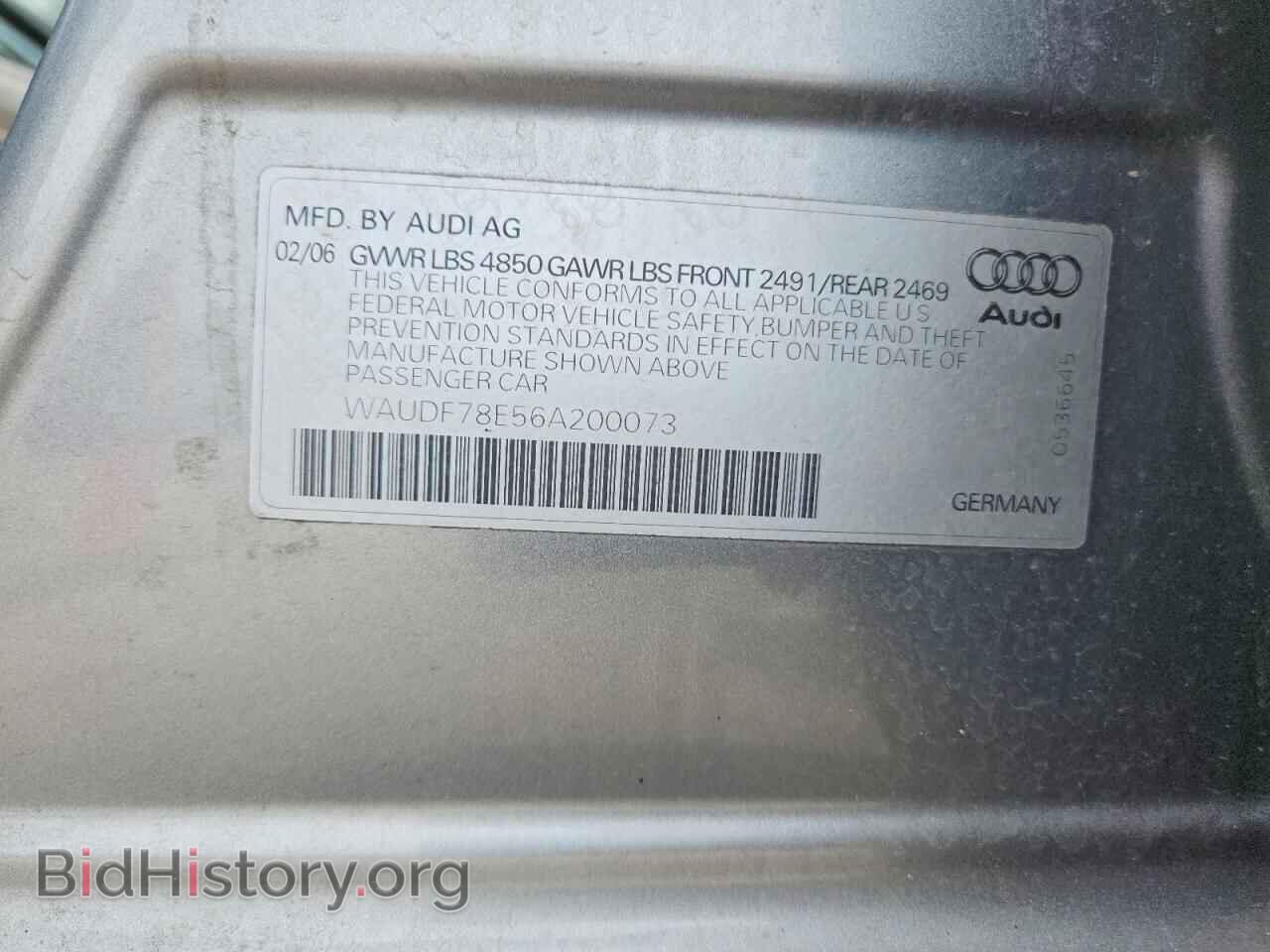 2006 AUDI A4 - VIN: WAUDF78E56A200073 - Фото 13