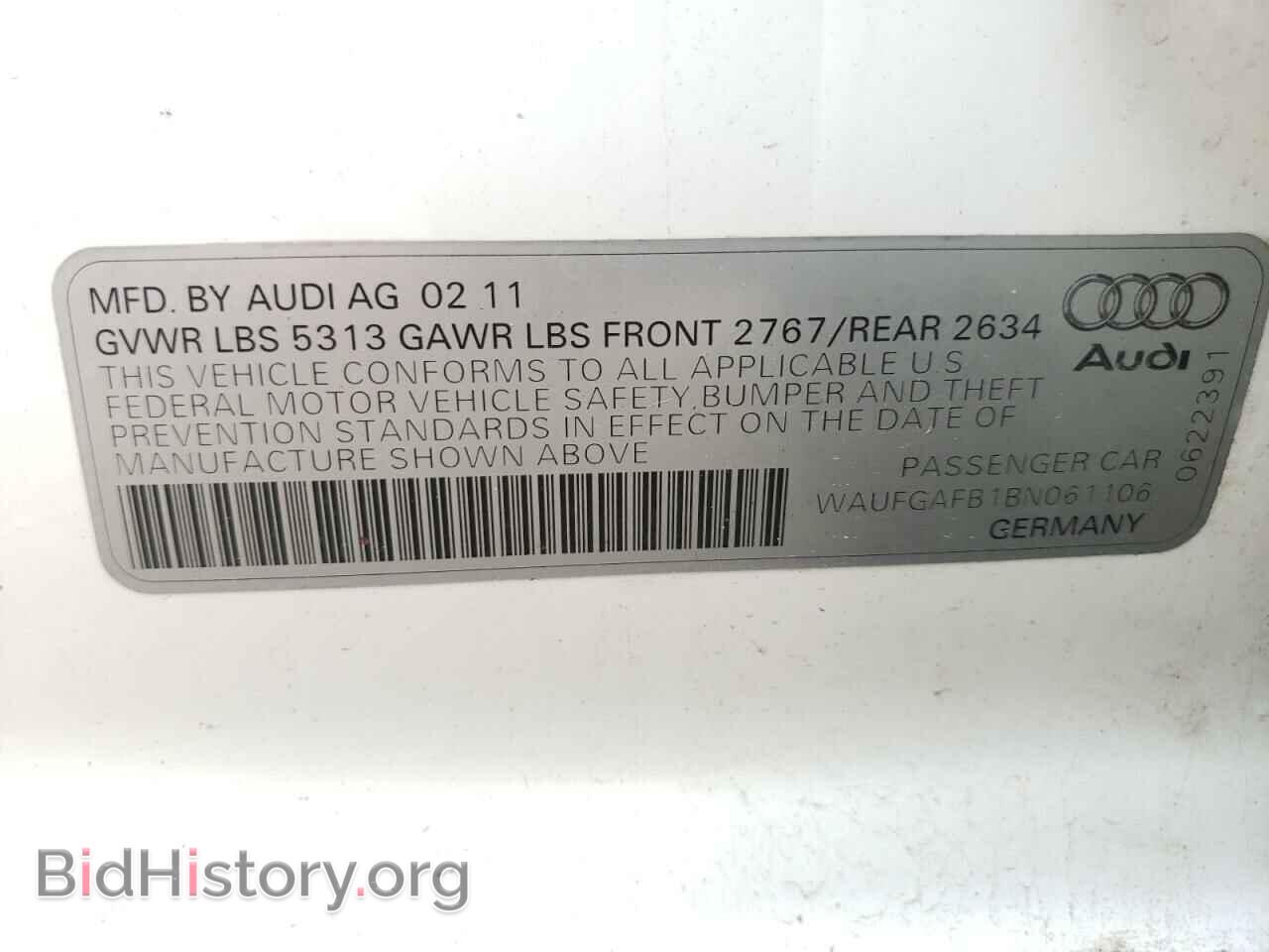 2011 AUDI A6 - VIN: WAUFGAFB1BN061106 - Фото 13