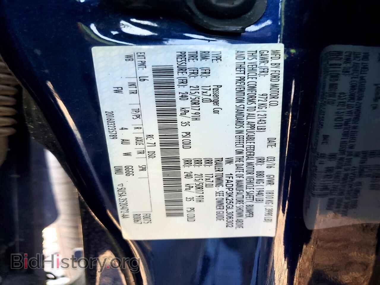 2016 FORD FOCUS - VIN: 1FADP3K25GL306302 - Фото 12