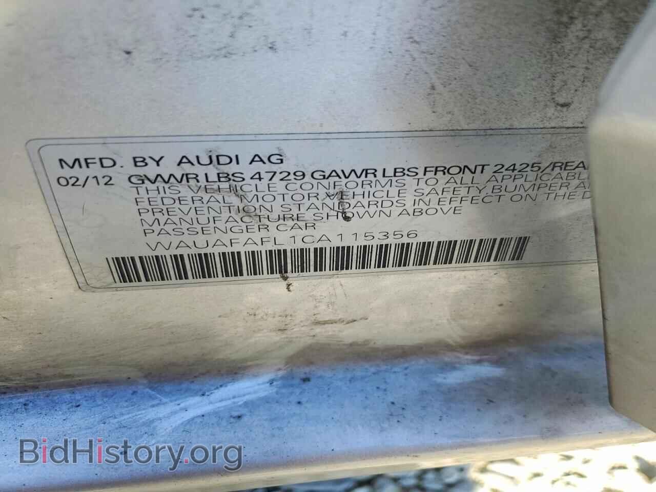 2012 AUDI A4 - VIN: WAUAFAFL1CA115356 - Photo 12