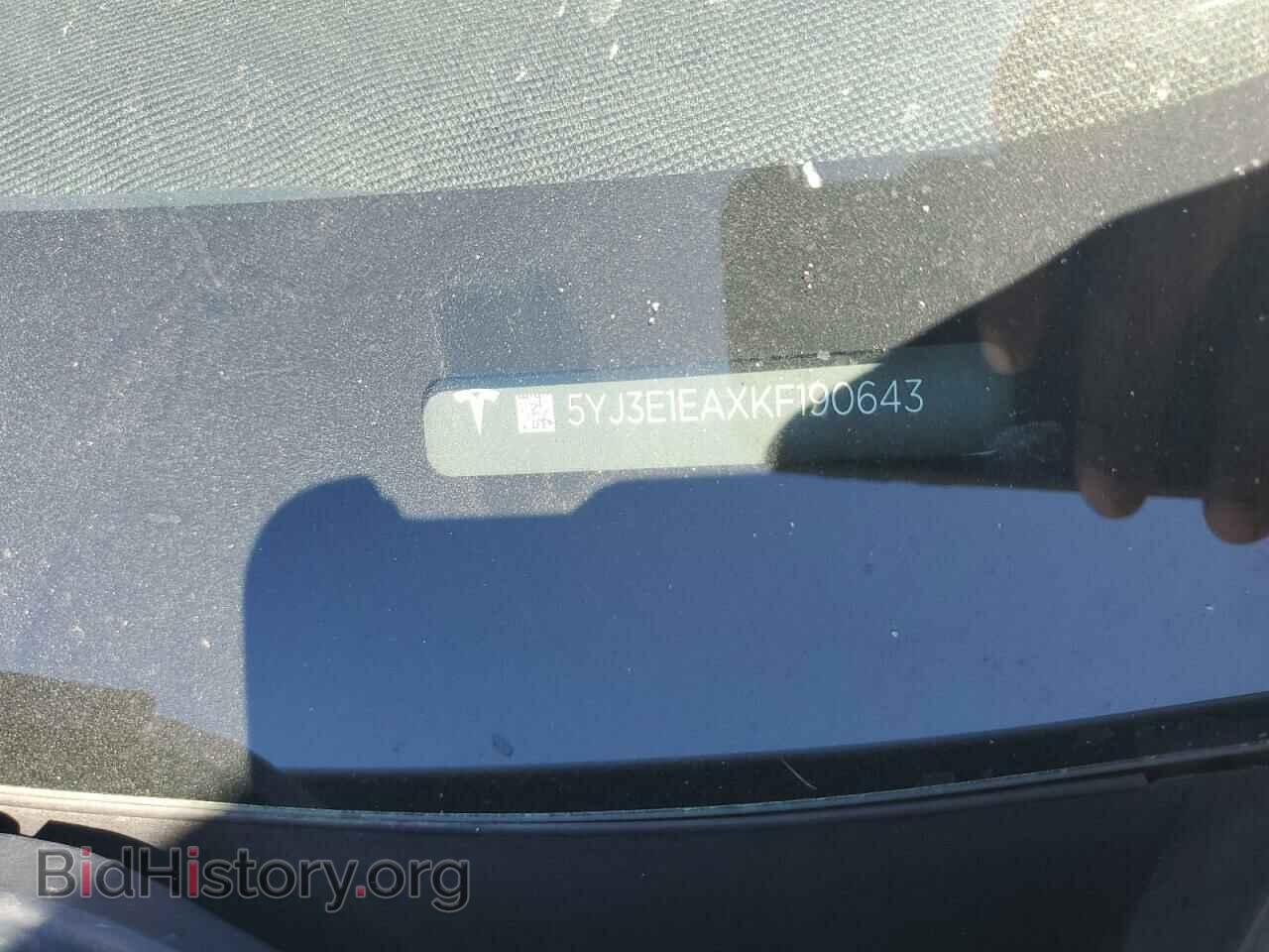 2019 TESLA MODEL 3 - VIN: 5YJ3E1EAXKF190643 - Фото 12