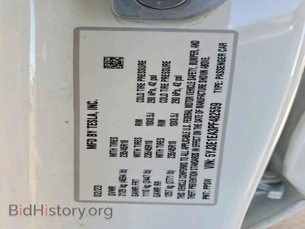 2023 TESLA MODEL 3 - VIN: 5YJ3E1EA3PF482559 - Photo 12