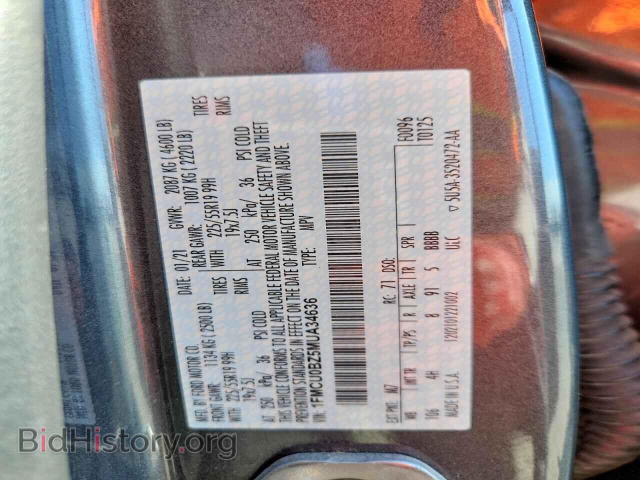 2021 FORD ESCAPE - VIN: 1FMCU0BZ5MUA34636 - Фото 13