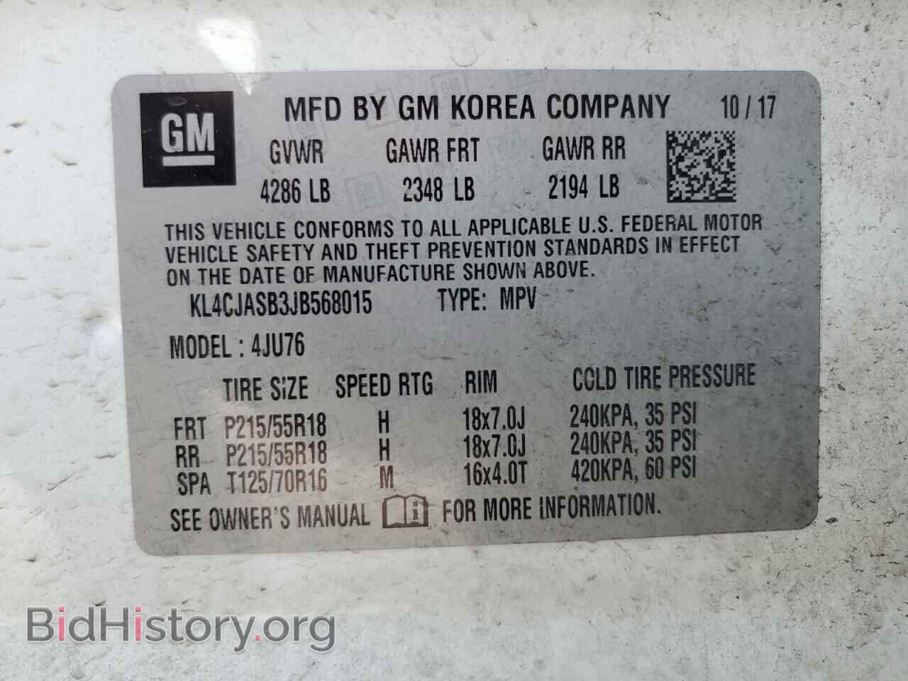 2018 BUICK ENCORE - VIN: KL4CJASB3JB568015 - Photo 13